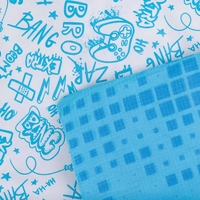 סט מצעים למיטה יחיד 100% כותנה גיימבוי כחול 90/200