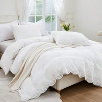 סט מצעים למיטה זוגית בית מלון מלמלה לבן 160/200