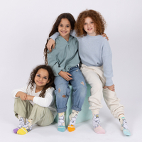 גרבי כותנה דגם מומינים מעוצבים לילדים, 6 זוגות מידת one size שמתאימה למידות 24-34