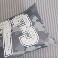 סט מצעים למיטה יחיד 100% כותנה CAMO אפור 90/200