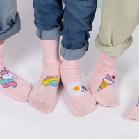 גרבי חד קרן כותנה מעוצבים לילדים, 6 זוגות מידת one size שמתאימה למידות 24-34