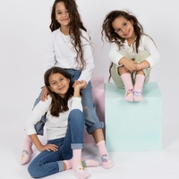 גרבי חד קרן כותנה מעוצבים לילדים, 6 זוגות מידת one size שמתאימה למידות 24-34