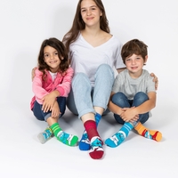 גרבי כותנה דרדסים מעוצבים לילדים, 6 זוגות מידת one size שמתאימה למידות 24-34