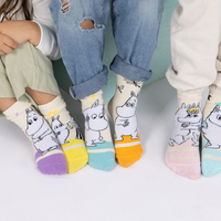 גרבי כותנה דגם מומינים מעוצבים לילדים, 6 זוגות מידת one size שמתאימה למידות 24-34