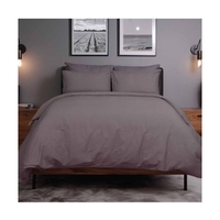 סט מצעים למיטה זוגית 100% כותנה סאטן דגם Ruby 160/200 אפור בהיר