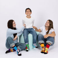 גרבי לוני טונס כותנה מעוצבים לילדים, 6 זוגות מידת one size שמתאימה למידות 24-34