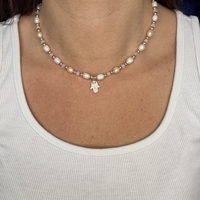 שרשרת  Hamsa & Pearl