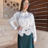 חולצה מכופתרת תחרה מילייה -לבן