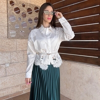חולצה מכופתרת תחרה מילייה -לבן