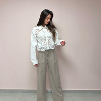 חולצה מינה תחרה - לבן