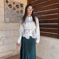 חולצה מכופתרת תחרה מילייה -לבן