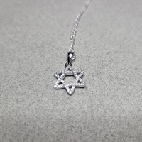 שרשרת כסף 925  תליון מגן דוד משובץ זירקונים