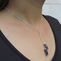שרשרת כסף 925 קפסולה סברובסקי שחור (מונלייט)