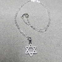 שרשרת כסף 925  תליון מגן דוד משובץ זירקונים