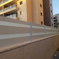 גדר אלומיניום דגם זכוכית
