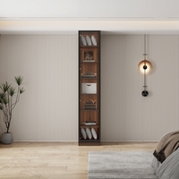 ארון בגדים דלת זכוכית עם תאורת LED רוחב 40 דגם ונציה חום כהה | מבית WOODY