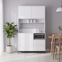 ארון שירות למטבח 120×210 עם מקום למיקרוגל דגם אוריין Orian לבן | מבית WOODY