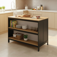 אי למטבח משולב שולחן בר דגם עדן Eden שחור משולב עץ | מבית WOODY