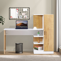 שולחן תלמיד משולב ספרייה דגם טליה Talia לבן משולב עץ | מבית WOODY