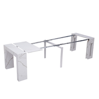 קונסולה נפתחת לפינת אוכל 3 מטר דגם הרמס Hermes לבן שיש | מבית WOODY