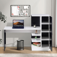 שולחן תלמיד משולב ספרייה דגם טליה Talia לבן משולב שחור | מבית WOODY