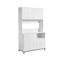 ארון שירות למטבח 120×210 עם מקום למיקרוגל דגם אוריין Orian לבן | מבית WOODY