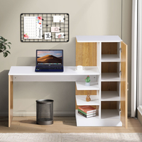 שולחן תלמיד משולב ספרייה דגם טליה Talia לבן משולב עץ | מבית WOODY