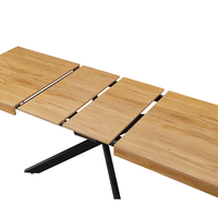 שולחן פינת אוכל נפתח 160-240 דגם אפולו Apollo עץ טבעי רגל שחורה | מבית WOODY