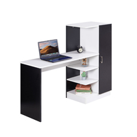 שולחן תלמיד משולב ספרייה דגם טליה Talia לבן משולב שחור | מבית WOODY