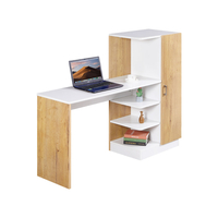 שולחן תלמיד משולב ספרייה דגם טליה Talia לבן משולב עץ | מבית WOODY