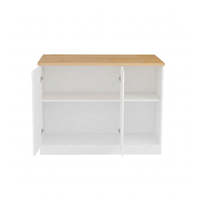 אי למטבח משולב שולחן בר דגם לורן Loren Open לבן משולב עץ | מבית WOODY