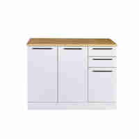 אי למטבח משולב שולחן בר דגם לורן Loren Duo לבן משולב עץ | מבית WOODY