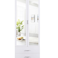 ארון בגדים 2 דלתות 80×220 עם מראות דגם מתן Matan לבן | מבית WOODY