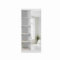 ארון הזזה 2 דלתות 100×220 מראה צד ימין דגם מיאמי Miami לבן | מבית WOODY