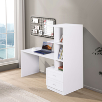 שולחן תלמיד משולב ספרייה דגם שקד Shaked לבן | מבית WOODY