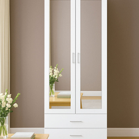 ארון בגדים 2 דלתות 80×220 עם מראות דגם מתן Matan לבן | מבית WOODY