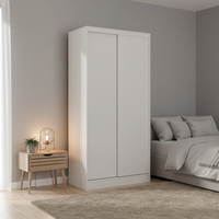 ארון הזזה 2 דלתות 100×220 דגם מיאמי Miami לבן | מבית WOODY