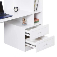 שולחן תלמיד משולב ספרייה דגם שקד Shaked לבן | מבית WOODY