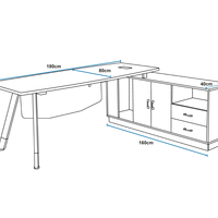שולחן מנהלים מעוצב שלוחה צד ימין דגם שחר Shachar | מבית WOODY