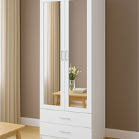 ארון בגדים 2 דלתות 80×220 עם מראות דגם מתן Matan לבן | מבית WOODY