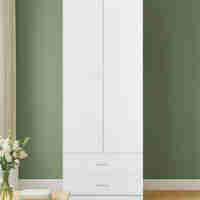 ארון בגדים 2 דלתות 80×220 דגם מתן Matan לבן | מבית WOODY