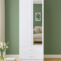 ארון בגדים 2 דלתות 80×220 מראה צד ימין דגם מתן Matan לבן | מבית WOODY