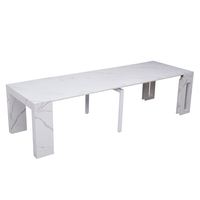 קונסולה נפתחת לפינת אוכל 3 מטר דגם הרמס Hermes לבן שיש | מבית WOODY