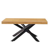 שולחן פינת אוכל נפתח 160-240 דגם אפולו Apollo עץ טבעי רגל שחורה | מבית WOODY