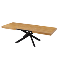 שולחן פינת אוכל נפתח 160-240 דגם אפולו Apollo עץ טבעי רגל שחורה | מבית WOODY