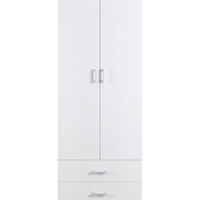 ארון בגדים 2 דלתות 80×220 דגם מתן Matan לבן | מבית WOODY