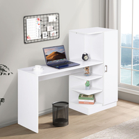 שולחן תלמיד משולב ספרייה דגם טליה Talia לבן | מבית WOODY