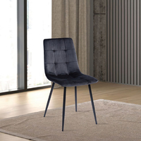 סט 4 כסאות לפינת אוכל מבד קטיפה דגם כלנית Kalanit שחור | מבית WOODY