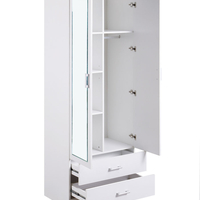 ארון בגדים 2 דלתות 80×220 מראה צד ימין דגם מתן Matan לבן | מבית WOODY