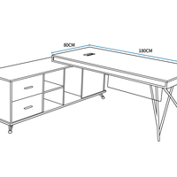 שולחן מנהלים מעוצב שלוחה צד שמאל דגם ליאם Liam | מבית WOODY
